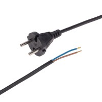 Шнур электрический с вилкой ПВС 2х0,75 мм² 2м черный REXANT