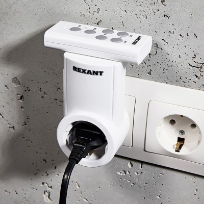 Радиоуправляемая розетка c пультом RX-001 (один пульт, одна розетка) 10А/30м REXANT Радиоуправляемая розетка c пультом RX-001 (один пульт, одна розетка) 10А/30м REXANT