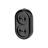 Колодка 2 гнезда карболитовая б/з 16А, черная REXANT