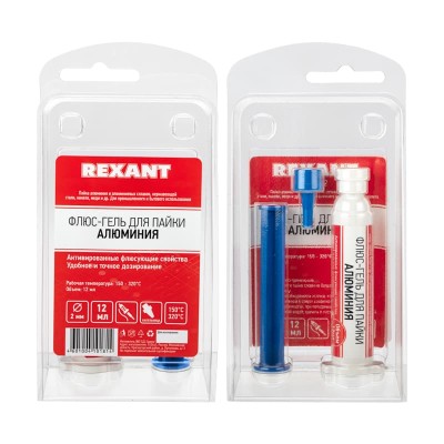 Флюс-гель для пайки, пайка алюминия, 12мл, техно-шприц, блистер REXANT