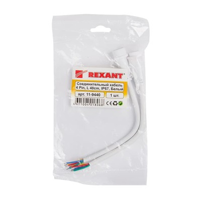 Соединительный кабель (4pin) герметичный (IP67) 4х0.75мм²  белый  REXANT