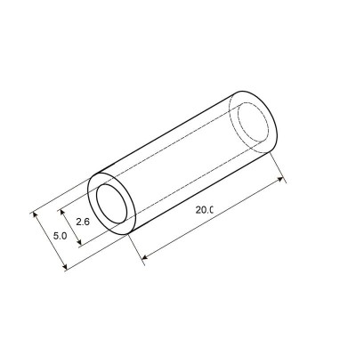 Гильза медная луженая ГМЛ 2,5-2,6 (2,5мм² - Ø2,6мм) ГОСТ 23469.3-79 (в упак. 10 шт.) REXANT