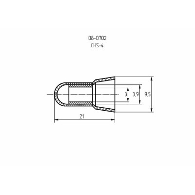 Концевая изолированная заглушка КИЗ-2, ø 3,0 мм (1,5-4,0 мм²) REXANT