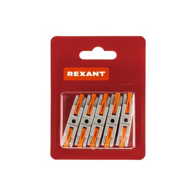 Клемма СМК 222-421 проходная 1 полюс (0,08-4 мм²), серая (5 шт./уп.) REXANT