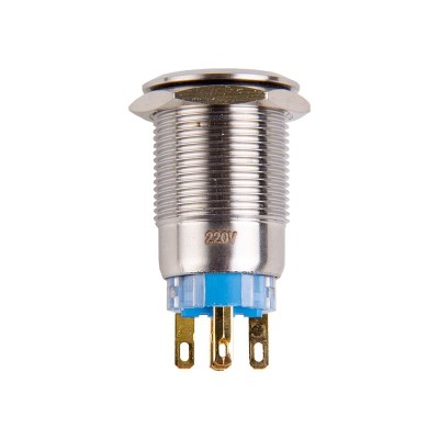 Кнопка  антивандальная Ø19 12В(LED) Б/Фикс (5с) OFF-(ON) / ON-(OFF) красная (A19-C1) REXANT