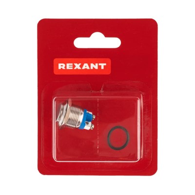 Кнопка антивандальная Ø16 Б/Фикс (2с винт) OFF-(ON) выпуклая (A16-A3) REXANT (в упак. 1шт.)