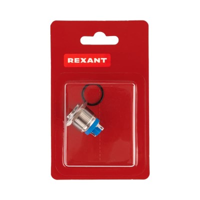 Кнопка антивандальная Ø19 Б/Фикс (2с) OFF-(ON) выпуклая (PBS-28В-4) REXANT (в упак. 1шт.)