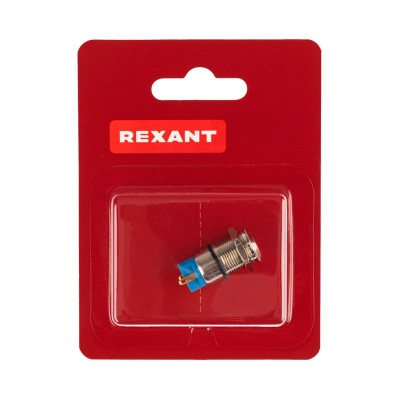Кнопка антивандальная Ø12 Фикс (2с) OFF-ON выпуклая (A12-B2) REXANT (в упак. 1шт.)