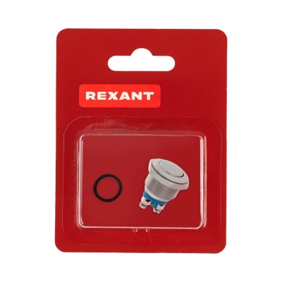 Кнопка антивандальная Ø16 Б/Фикс (2c винт) OFF-(ON) сфера (A16-A2) REXANT (в упак. 1шт.)