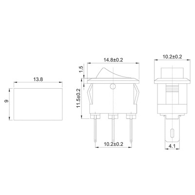 Переключатель клавишный 250В 3А (3с) ON-ON черный Micro REXANT