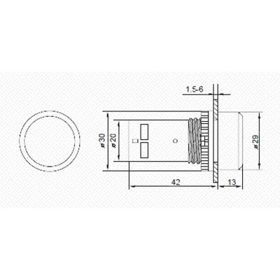 Кнопка EB22 возвратная красная NO+NC 300 В