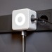Двойник электрический Куб 16А с/з + 2хUSB-A 2,4А + USB Type-C 3А с ночной подсветкой, белый REXANT
