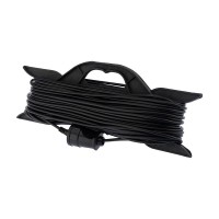 Удлинитель-шнур на рамке ПВС 2х0,75, 40м, б/з, 6А, 1300Вт, IP20, черный (Сделано в России) PROconnect Удлинитель-шнур на рамке ПВС 2х0,75, 40м, б/з, 6А, 1300Вт, IP20, черный (Сделано в России) PROconnect