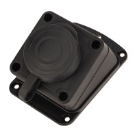 Розетка влагозащищенная угловая с крышкой 1 гнездо, 2Р+РЕ, 230В, с/3, 16А, IP44, каучук, черная PROconnect Розетка влагозащищенная угловая с крышкой 1 гнездо, 2Р+РЕ, 230В, с/3, 16А, IP44, каучук, черная PROconnect