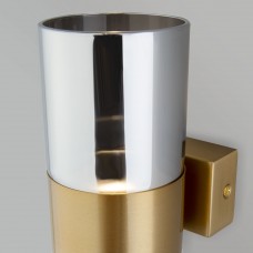 Настенный светодиодный светильник со стеклянным плафоном 40021/1 LED латунь/дымчатый Eurosvet