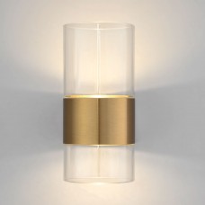 Настенный светодиодный светильник со стеклянным плафоном 40021/1 LED латунь/прозрачный Eurosvet