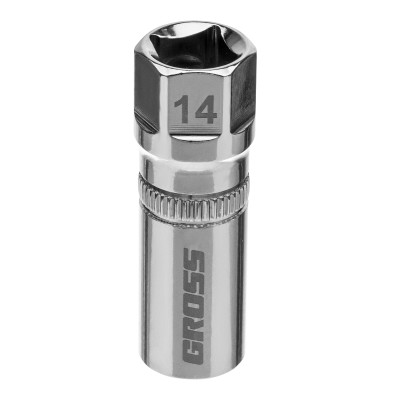 Головка торцевая свечная, магнитная, двенадцатигранная, 14 мм, под квадрат 1/2 Gross Головка торцевая свечная, магнитная, двенадцатигранная, 14 мм, под квадрат 1/2 Gross