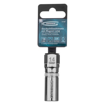 Головка торцевая свечная, магнитная, двенадцатигранная, 14 мм, под квадрат 1/2 Gross Головка торцевая свечная, магнитная, двенадцатигранная, 14 мм, под квадрат 1/2 Gross