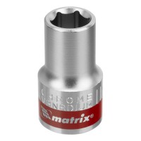Головка торцевая, 11 мм, шестигранная, CrV, под квадрат 1/2, хромированная Matrix Головка торцевая, 11 мм, шестигранная, CrV, под квадрат 1/2, хромированная Matrix