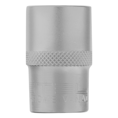 Головка торцевая, 17 мм, двенадцатигранная, CrV, под квадрат 1/2, хромированная Stels Головка торцевая, 17 мм, двенадцатигранная, CrV, под квадрат 1/2, хромированная Stels