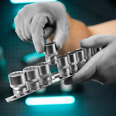 Набор торцевых головок, 1/2, двенадцатигранные, CrV, 10 шт, 10-22 мм Stels