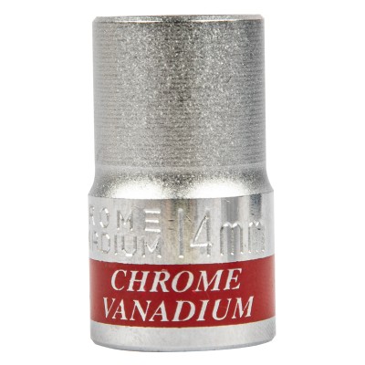 Головка торцевая, 14 мм, двенадцатигранная, CrV, под квадрат 1/2, хромированная Matrix Головка торцевая, 14 мм, двенадцатигранная, CrV, под квадрат 1/2, хромированная Matrix