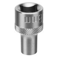 Головка торцевая, 8 мм, двенадцатигранная, CrV, под квадрат 1/2, хромированная Stels Головка торцевая, 8 мм, двенадцатигранная, CrV, под квадрат 1/2, хромированная Stels