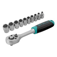 Набор торцевых головок, 1/4", головки 4 - 13 мм, с трещот. ключом, CrV,11 предметов Stels Набор торцевых головок, 1/4", головки 4 - 13 мм, с трещот. ключом, CrV,11 предметов Stels
