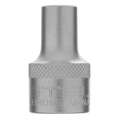 Головка торцевая, 8 мм, двенадцатигранная, CrV, под квадрат 1/2, хромированная Stels Головка торцевая, 8 мм, двенадцатигранная, CrV, под квадрат 1/2, хромированная Stels