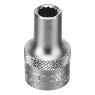 Головка торцевая, 8 мм, двенадцатигранная, CrV, под квадрат 1/2, хромированная Stels Головка торцевая, 8 мм, двенадцатигранная, CrV, под квадрат 1/2, хромированная Stels