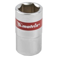 Головка торцевая, 15 мм, шестигранная, CrV, под квадрат 1/2, хромированная Matrix Головка торцевая, 15 мм, шестигранная, CrV, под квадрат 1/2, хромированная Matrix