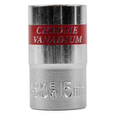 Головка торцевая, 15 мм, шестигранная, CrV, под квадрат 1/2, хромированная Matrix Головка торцевая, 15 мм, шестигранная, CrV, под квадрат 1/2, хромированная Matrix