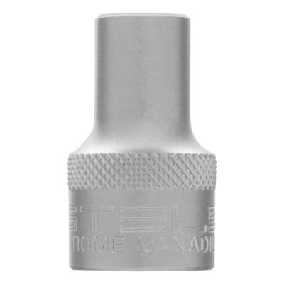 Головка торцевая, 9 мм, двенадцатигранная, CrV, под квадрат 1/2, хромированная Stels Головка торцевая, 9 мм, двенадцатигранная, CrV, под квадрат 1/2, хромированная Stels