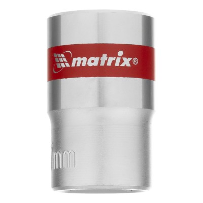 Головка торцевая, 17 мм, двенадцатигранная, CrV, под квадрат 1/2, хромированная Matrix Головка торцевая, 17 мм, двенадцатигранная, CrV, под квадрат 1/2, хромированная Matrix