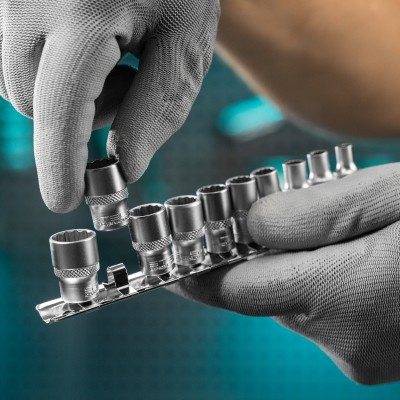 Набор торцевых головок, 1/4, двенадцатигранные, CrV, 10 шт, 4-13 мм Stels