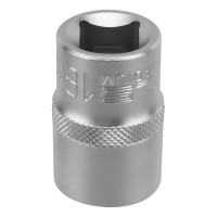 Головка торцевая, 18 мм, шестигранная, CrV, под квадрат 1/2 Stels Головка торцевая, 18 мм, шестигранная, CrV, под квадрат 1/2 Stels