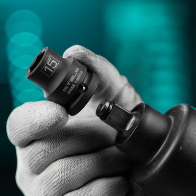 Головка ударная шестигранная, 15 мм, 1/2, CrMo Stels