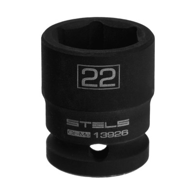 Головка ударная шестигранная, 22 мм, 1/2, CrMo Stels Головка ударная шестигранная, 22 мм, 1/2, CrMo Stels
