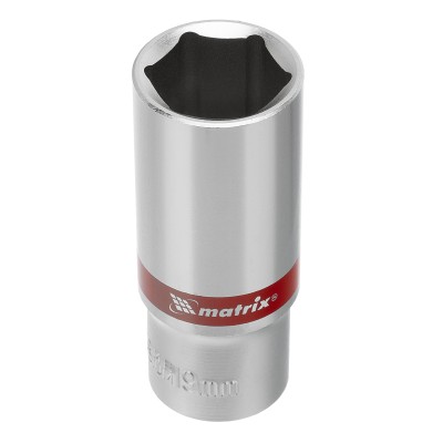 Набор удлиненных торцевых головок 3/8", 6 гранные, CrV, 8-19мм, 10 штук Matrix Набор удлиненных торцевых головок 3/8", 6 гранные, CrV, 8-19мм, 10 штук Matrix
