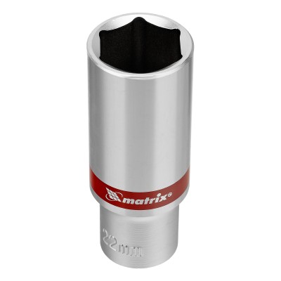 Набор удлиненных торцевых головок 1/2", 6 гранные, CrV, 10-22мм, 10 штук Matrix Набор удлиненных торцевых головок 1/2", 6 гранные, CrV, 10-22мм, 10 штук Matrix