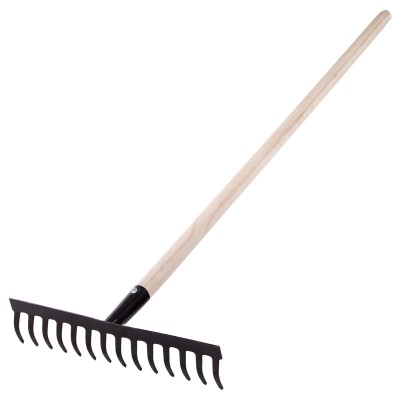 Грабли стальные, 360х1300 мм, 14 прямых зубьев, деревянный черенок, Сибртех Грабли стальные, 360х1300 мм, 14 прямых зубьев, деревянный черенок, Сибртех