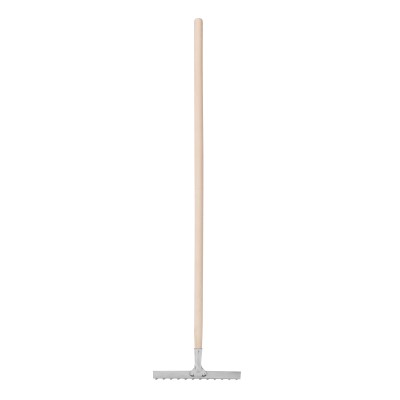 Грабли, нержавеющая сталь, 290 х 1300 мм, 12 витых зубьев, деревянный черенок, Сибртех