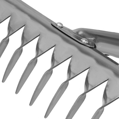 Грабли, нержавеющая сталь, 340 мм, 14 витых зубьев, без черенка, Сибртех