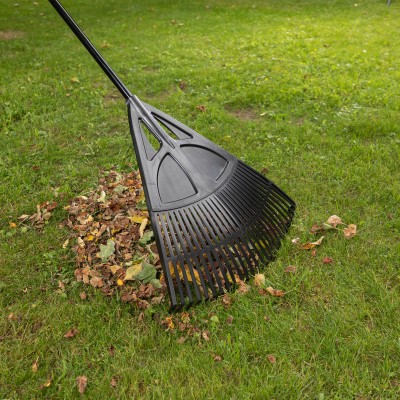 Грабли веерные пластиковые, 620 х 1750 мм, 27 плоских зубьев, алюминиевый черенок, Palisad