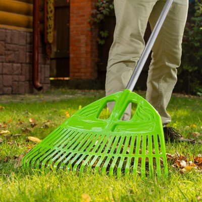 Грабли веерные пластиковые, 495 х 1680 мм, 23 плоских зуба, алюминиевый черенок, Palisad