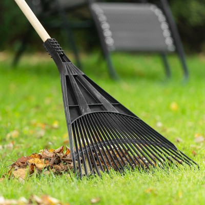 Грабли веерные пластиковые, 600 мм, 24 плоских зуба, без черенка, Сибртех