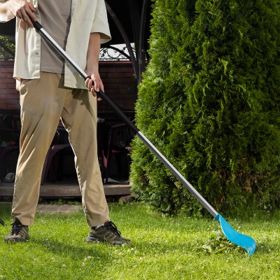 Грабли веерные пластиковые, 485 мм, 23 плоских зуба, усиленные, Luxe, Palisad