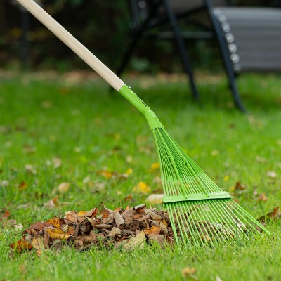 Грабли веерные стальные, 565 мм, 22 плоских зуба, эмалированные, усиленные, без черенка, Palisad Грабли веерные стальные, 565 мм, 22 плоских зуба, эмалированные, усиленные, без черенка, Palisad