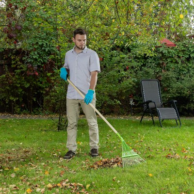 Грабли веерные стальные, 565 мм, 22 плоских зуба, эмалированные, усиленные, без черенка, Palisad Грабли веерные стальные, 565 мм, 22 плоских зуба, эмалированные, усиленные, без черенка, Palisad