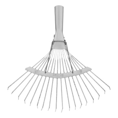 Грабли веерные стальные, 350 мм, 18 круглых зубьев, оцинкованные, без черенка, Сибртех